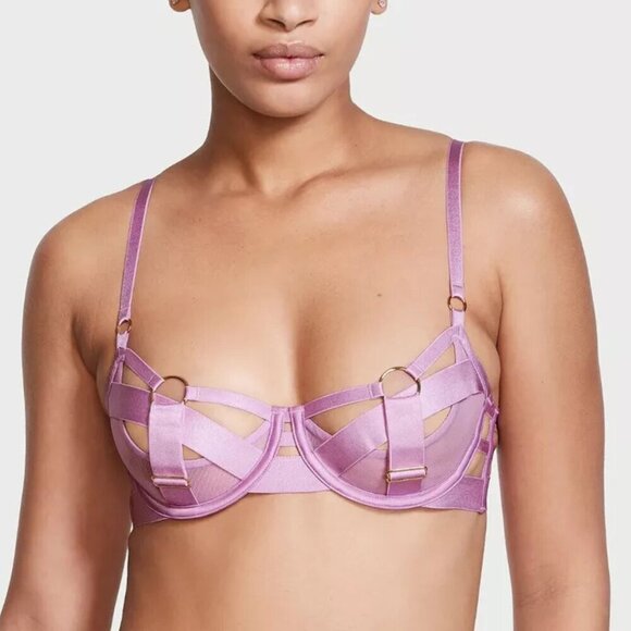 New! Victoria's Secret Very Sexy Purple Unlined Strappy Demi Bra 10310 - Picture 2 of 9
